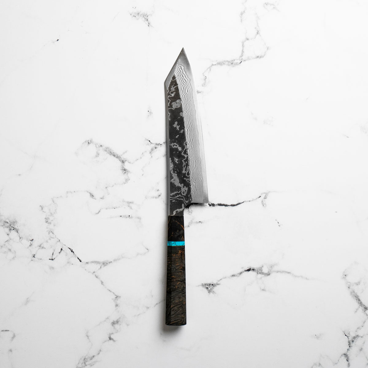 Hatsukokoro SLD Kurouchi Damascus Kiritsuke Gyuto 210 - Maple Turquoise