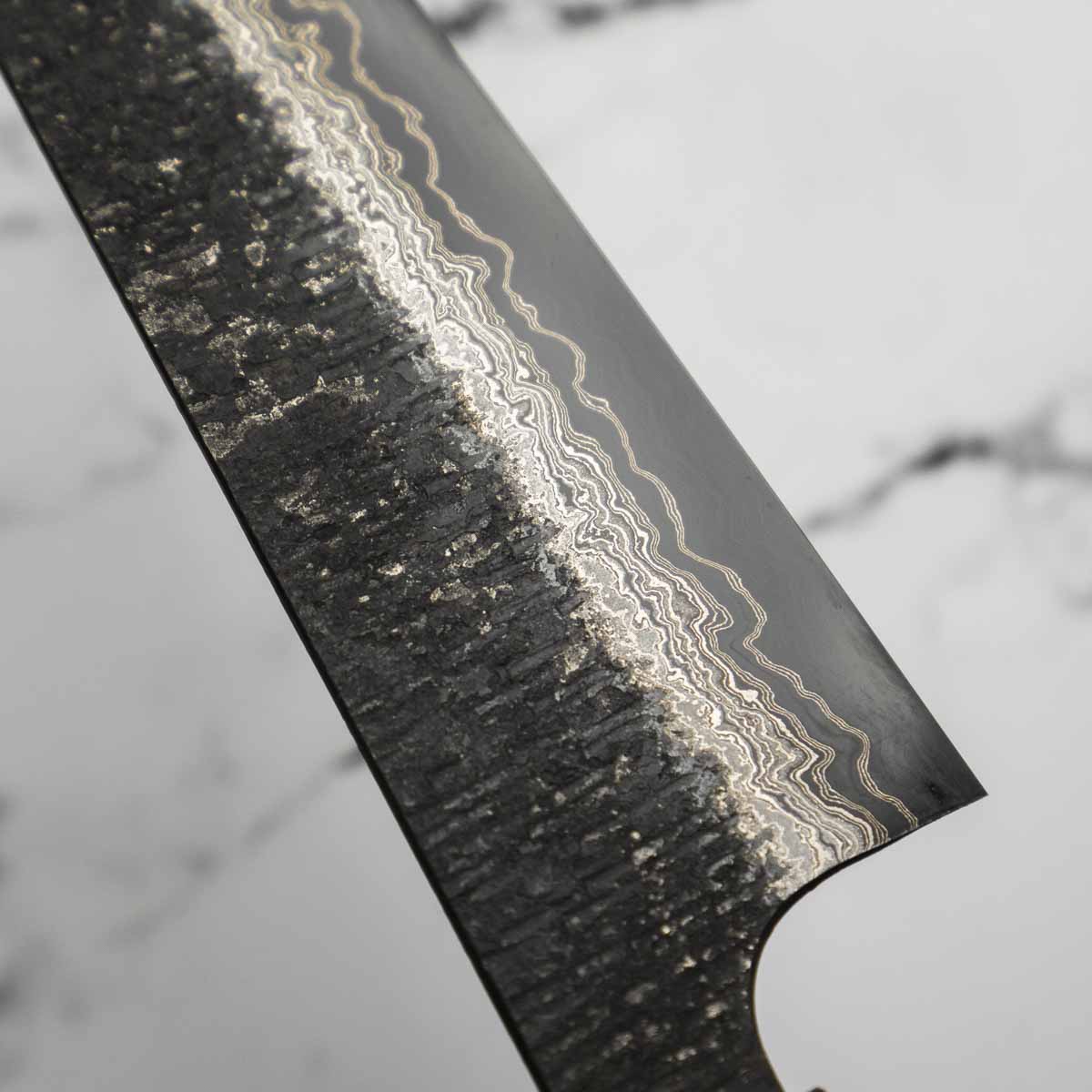 Hatsukokoro Itadaki Blue 2 + White 2 Coreless Kurouchi Tsuchime Gyuto 240mm