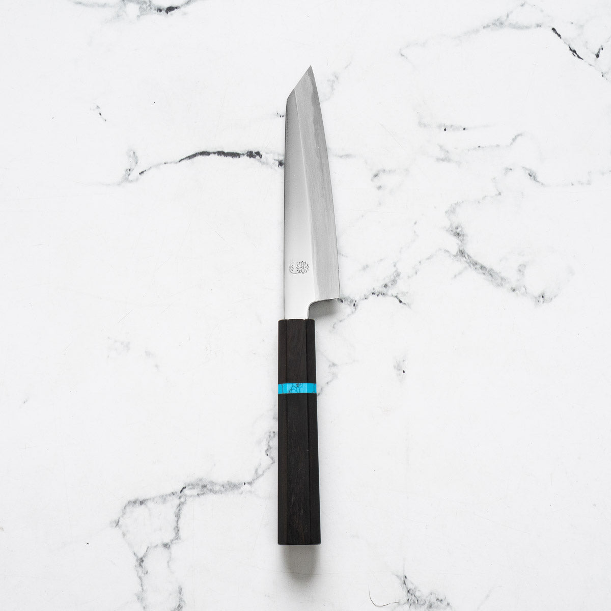Sakai Kikumori "Choyo" Blue 1 Kiritsuke Petty 135mm - Ebony Turquoise