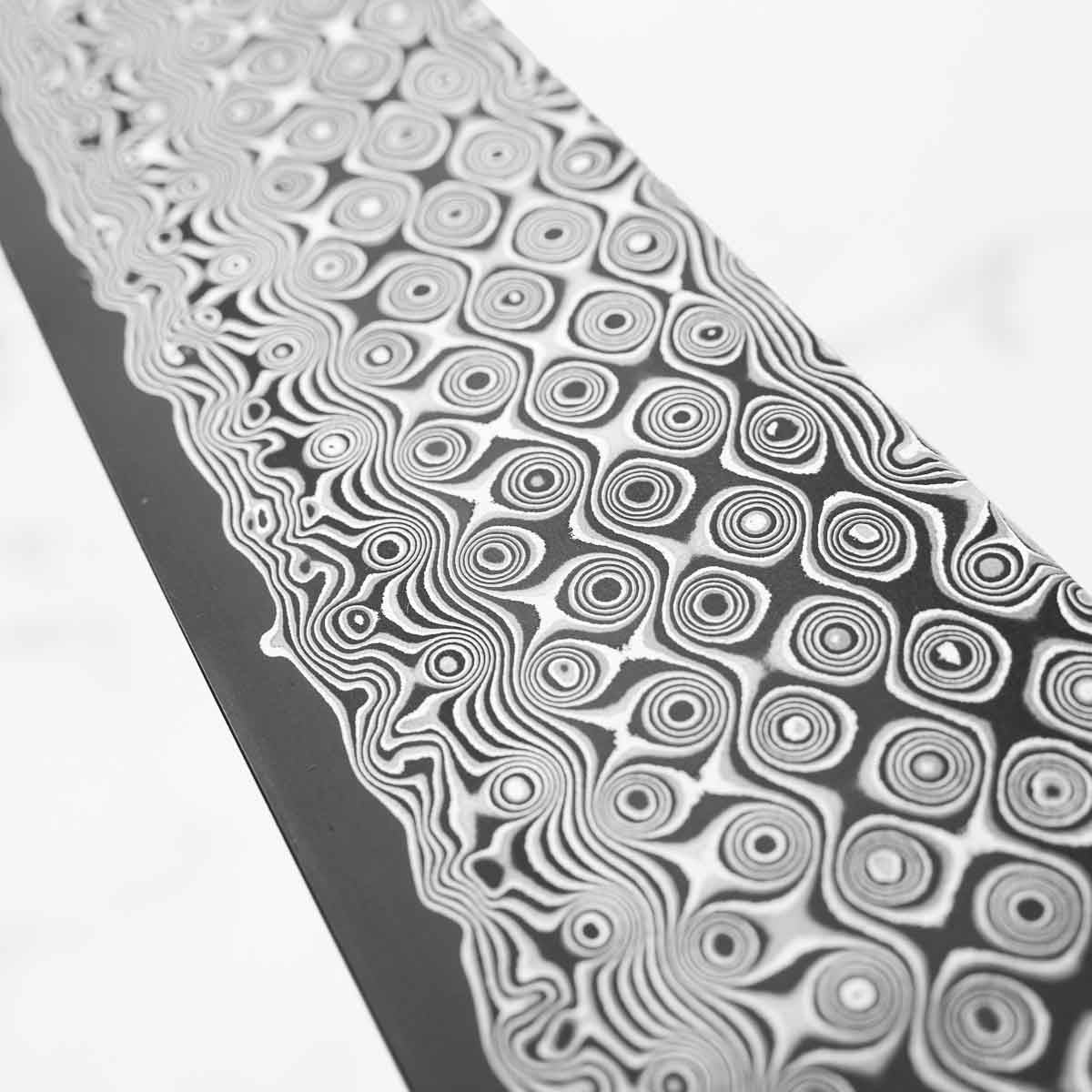 Nigara Hamono "Anmon" SG2 Raindrop Damascus Kiritsuke 210mm - Dark Carbon Fibre