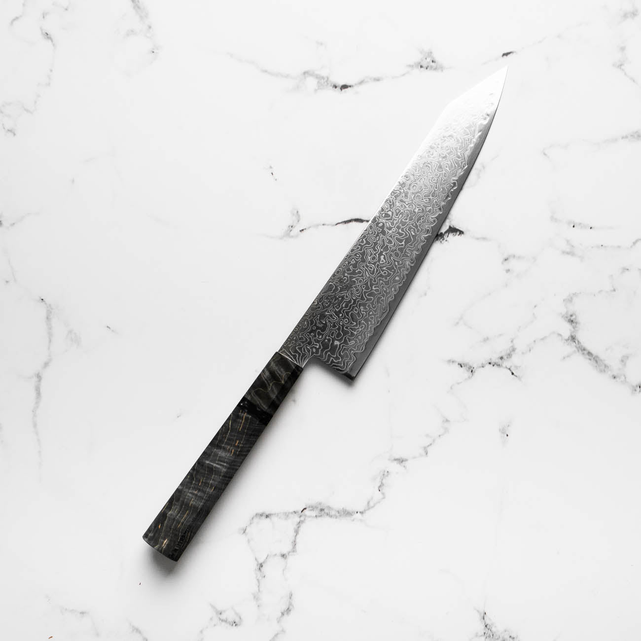 Hatsukokoro Ryuhyo SG2 Damascus Kiritsuke Gyuto 210mm - Dark Maple