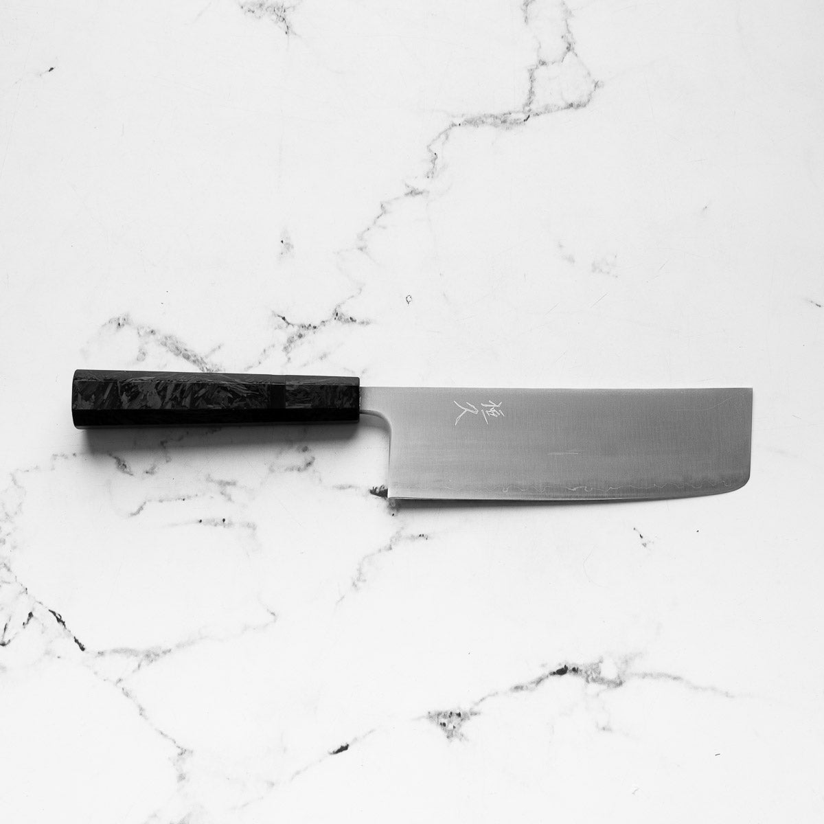 Tsunehisa Migaki Blue Super Nakiri 160mm - Dark Carbon Fibre