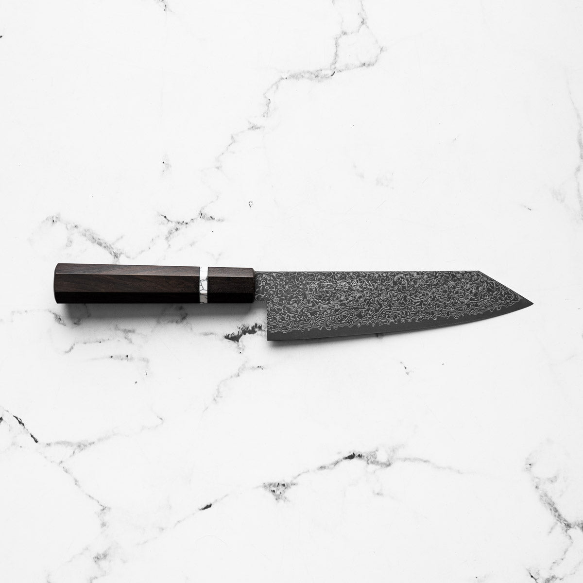 Toshitaka VG10 Damascus Bunka 180mm - Ebony & White Spacer