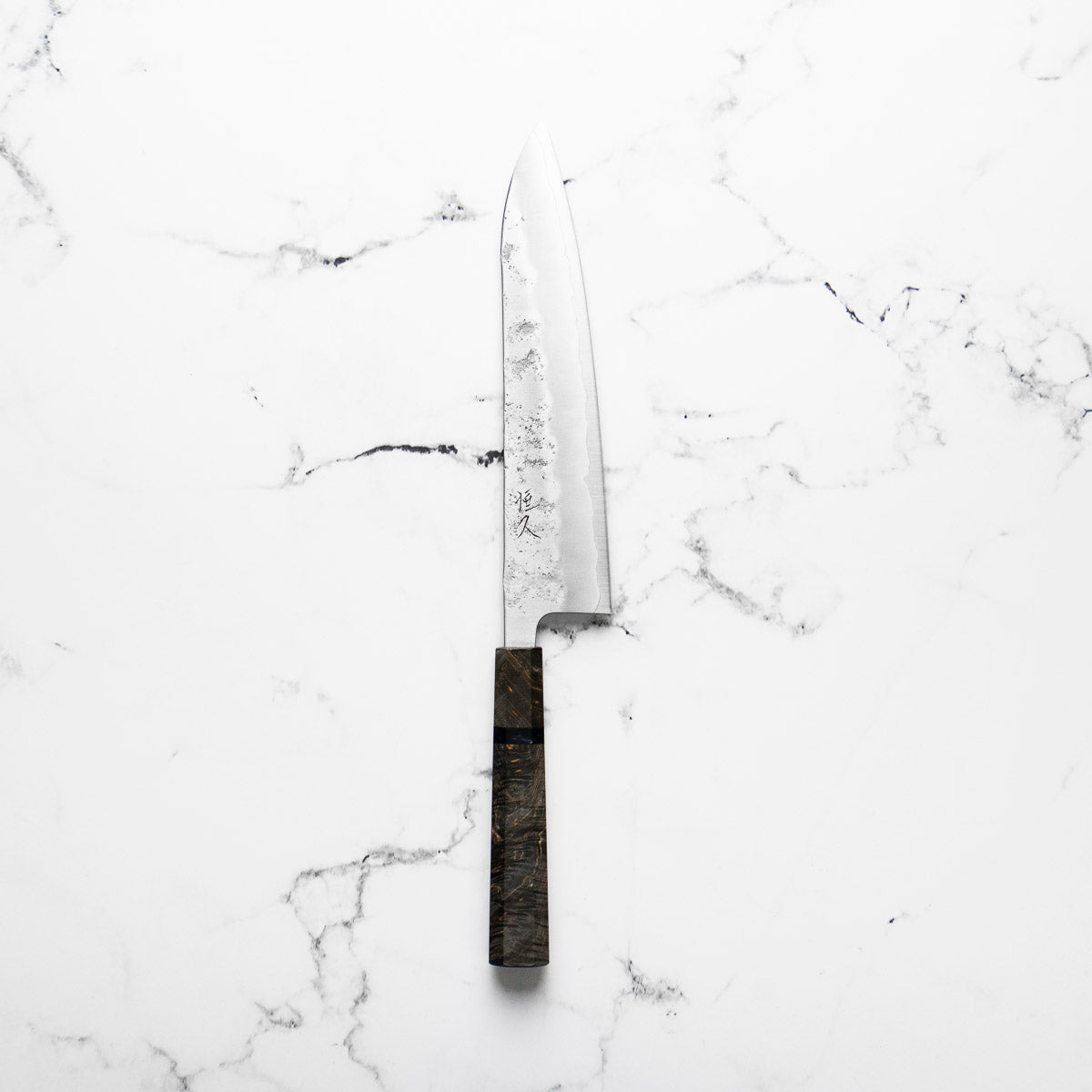 Tsunehisa Ginsan Nashiji Gyuto 210mm - Dark Maple