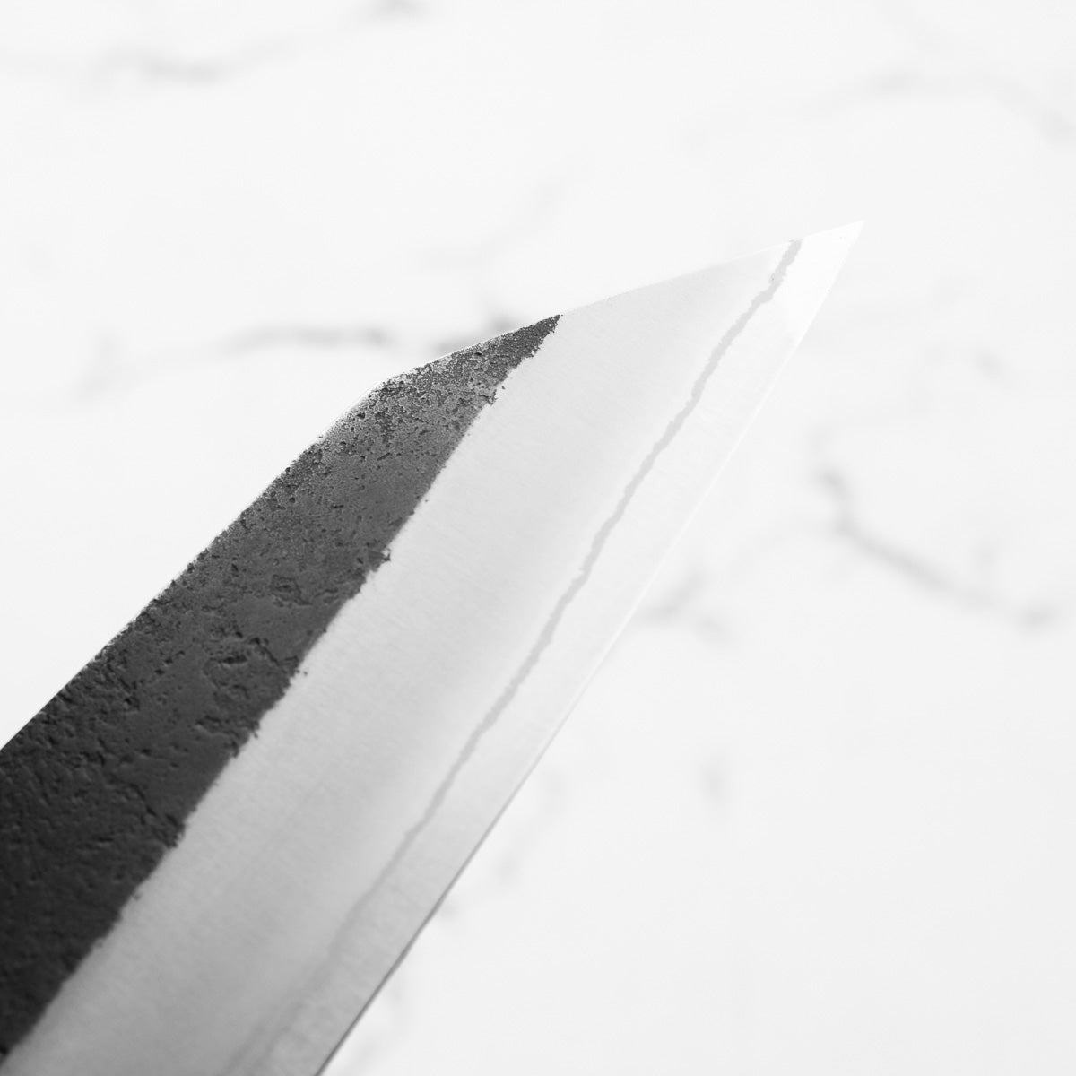 Yoshikane (Hatsukokoro) White 2 Kurouchi Nashiji SS Clad Kiritsuke 210mm - Ebony