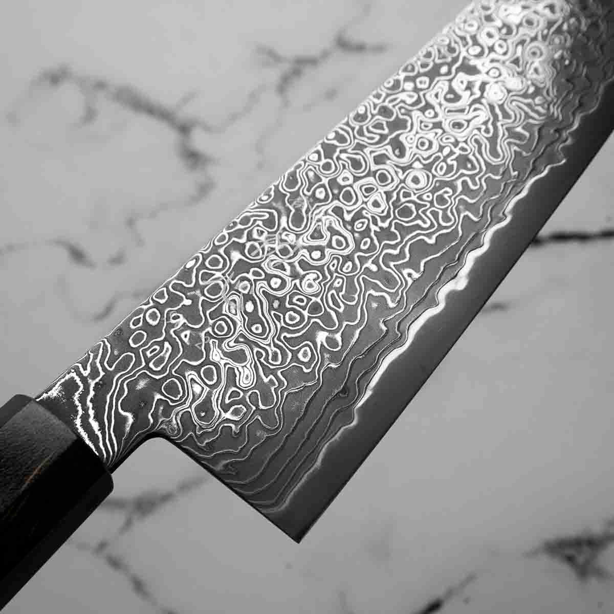 Hatsukokoro Ryuhyo Kurozome SG2 Damascus 3 Knife Set - Maple Turquoise