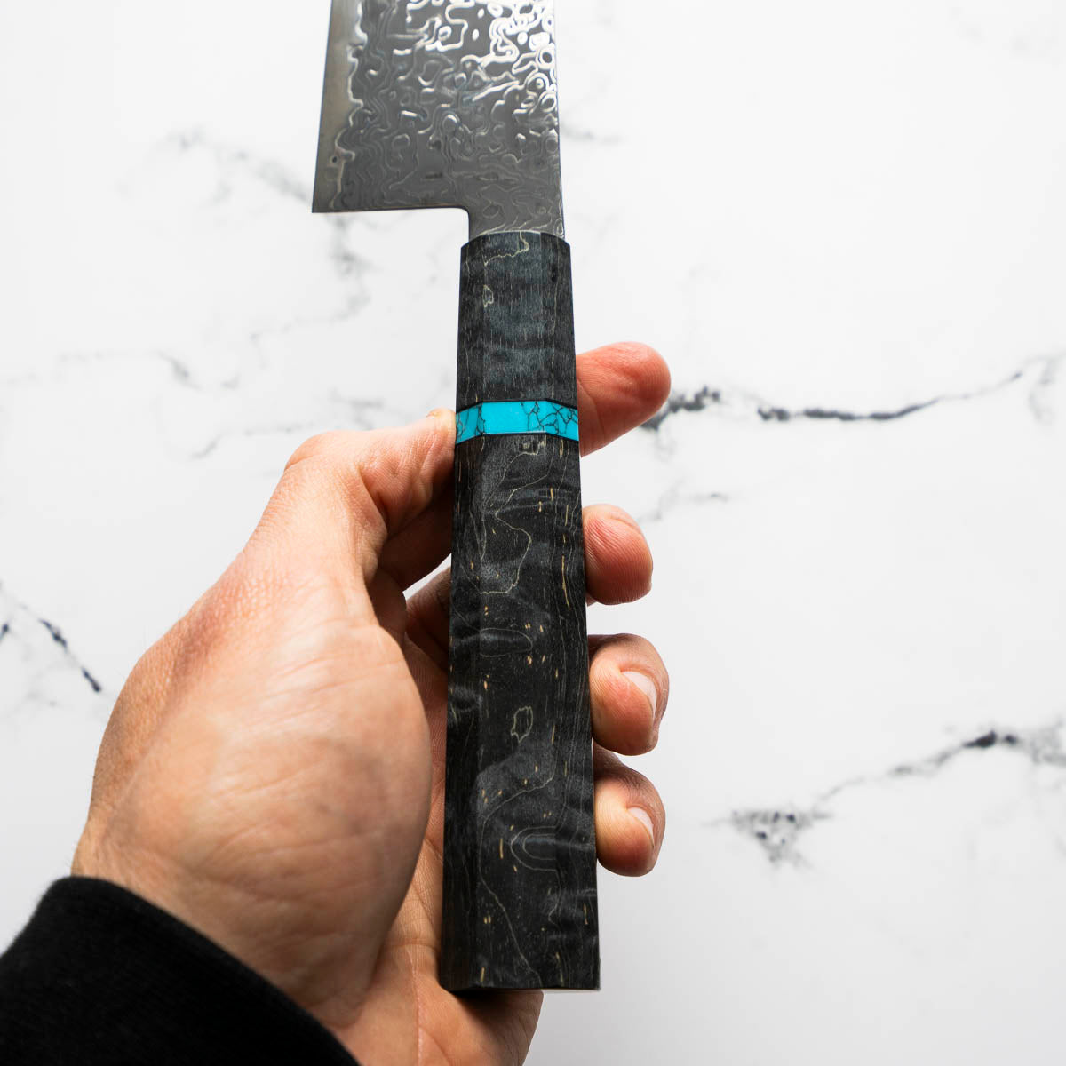 Hatsukokoro Ryuhyo Kurozome SG2 Damascus Gyuto 210mm - Maple Turquoise