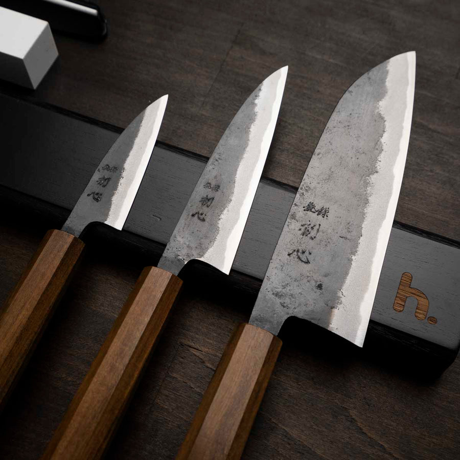Hatsukokoro Sumi Blue 2 - 3 Knife Set with Magnetic Strip