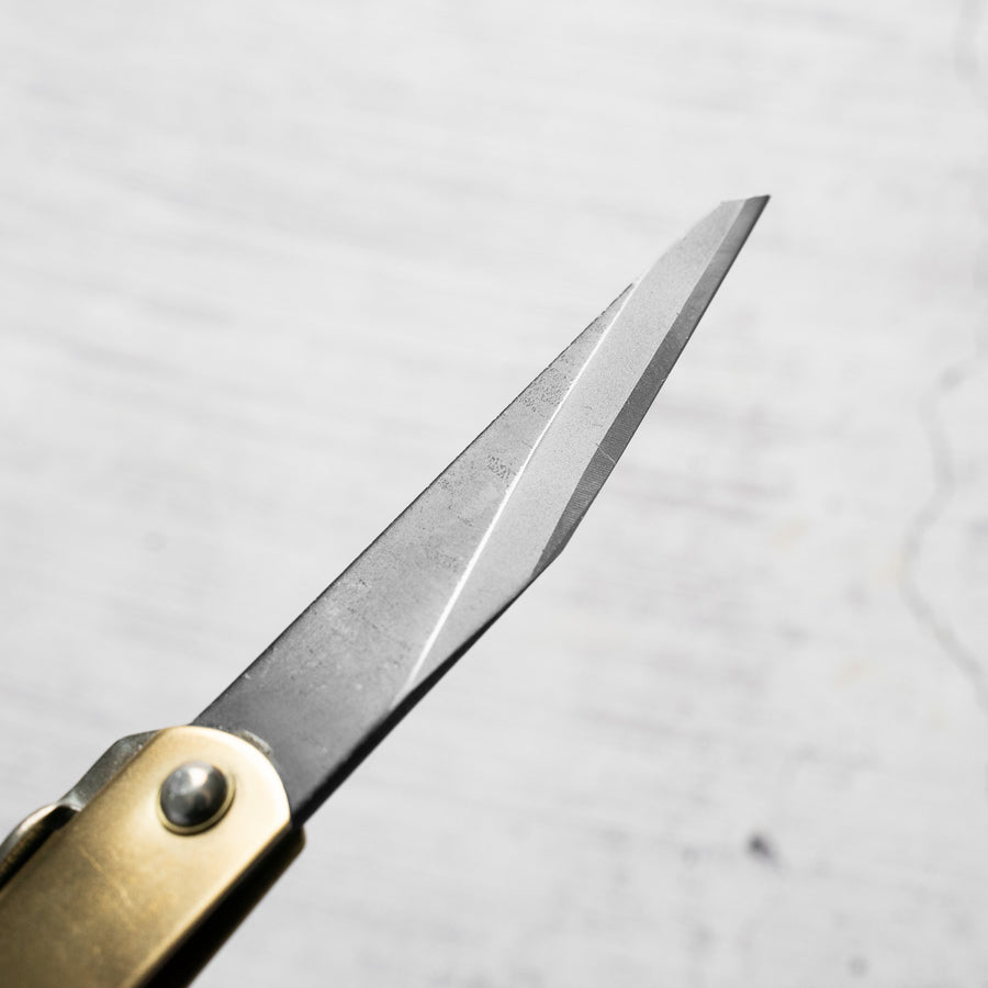 Nagao Kanekoma Higonokami Brass - Single Bevel - view 6