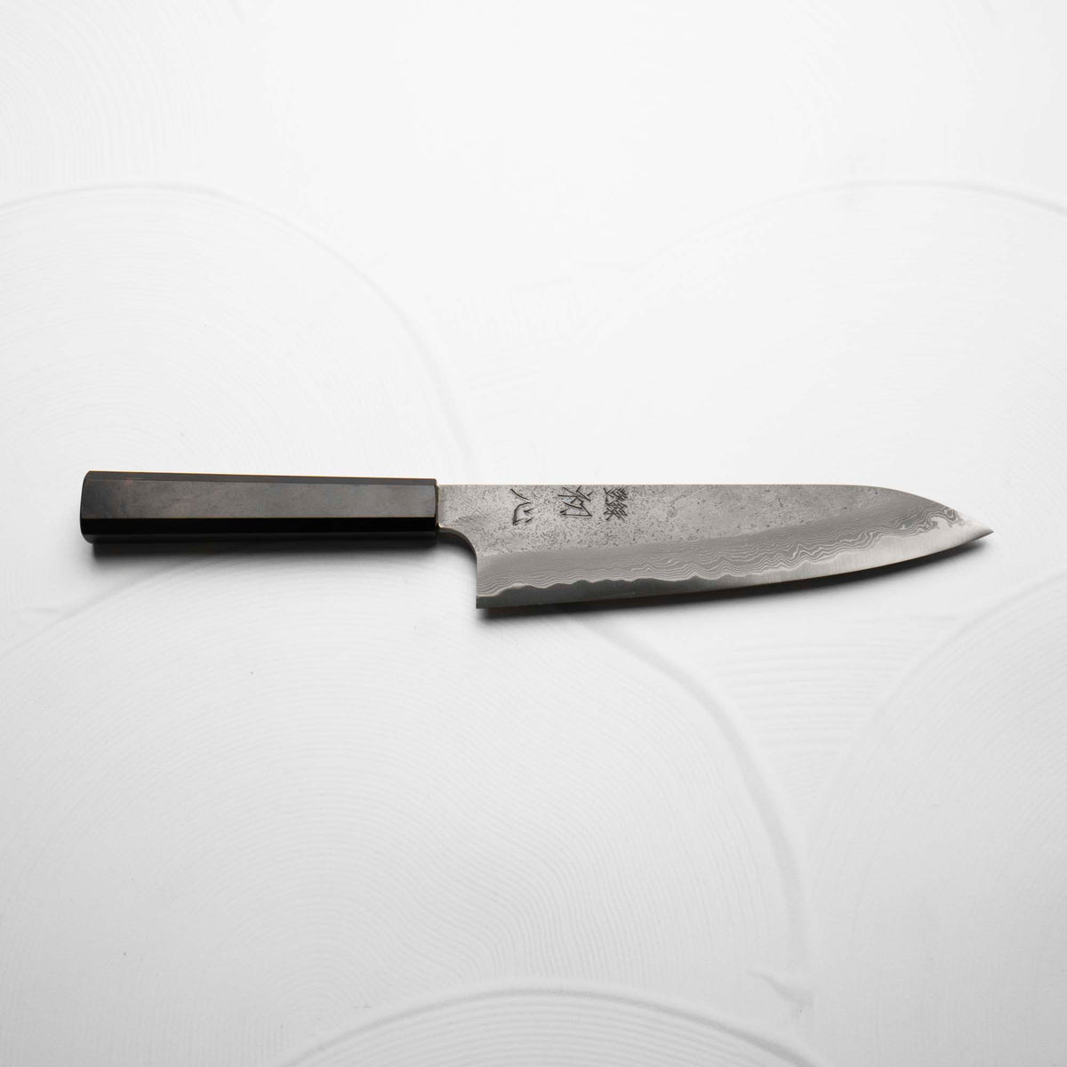 Nigara Hamono (Hatsukokoro) Blue 2 Nashiji Damascus Gyuto 210mm - Ebony