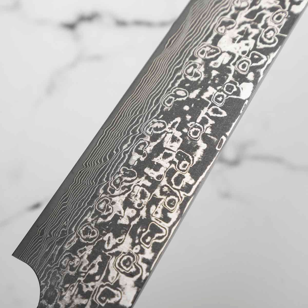 Takeshi Saji R2/SG2 Damascus Sakimaru Sujihiki 240mm Red/Pink Acrylic