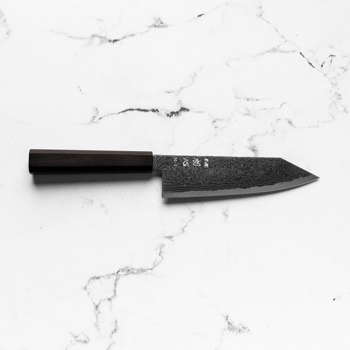 Hatsukokoro Ryuhyo Kurozome SG2 Damascus Bunka 180mm - Ebony