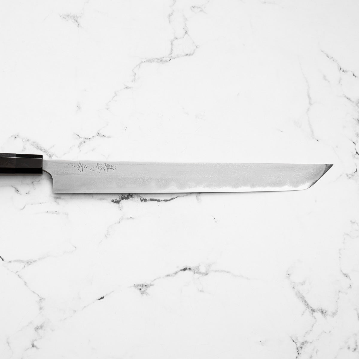 Mazaki Hon-Sanmai Blue Super Damascus Sakimaru Sujihiki 330mm