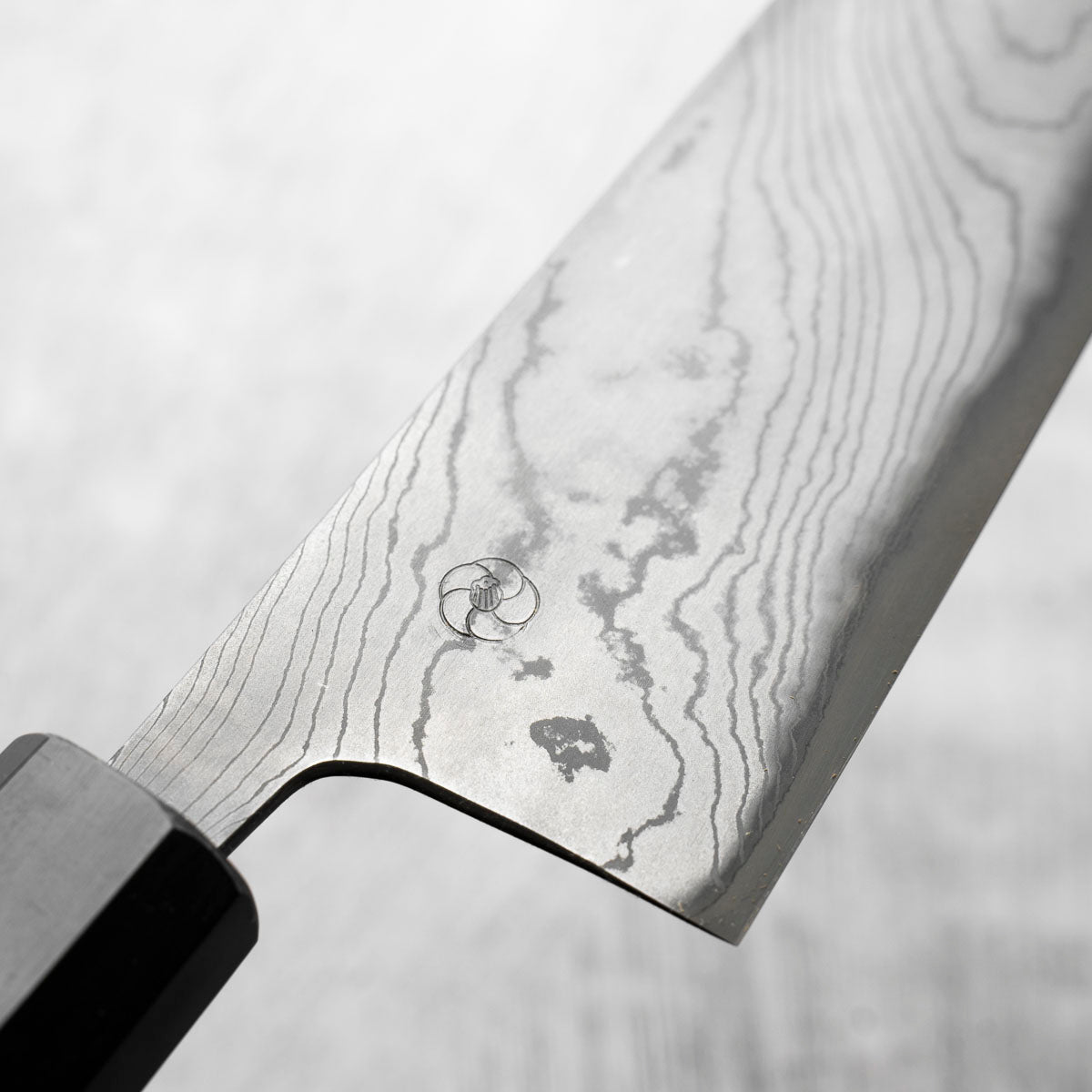 Miyazaki Kajiya Blue 2 Black Damascus Kiritsuke 240mm