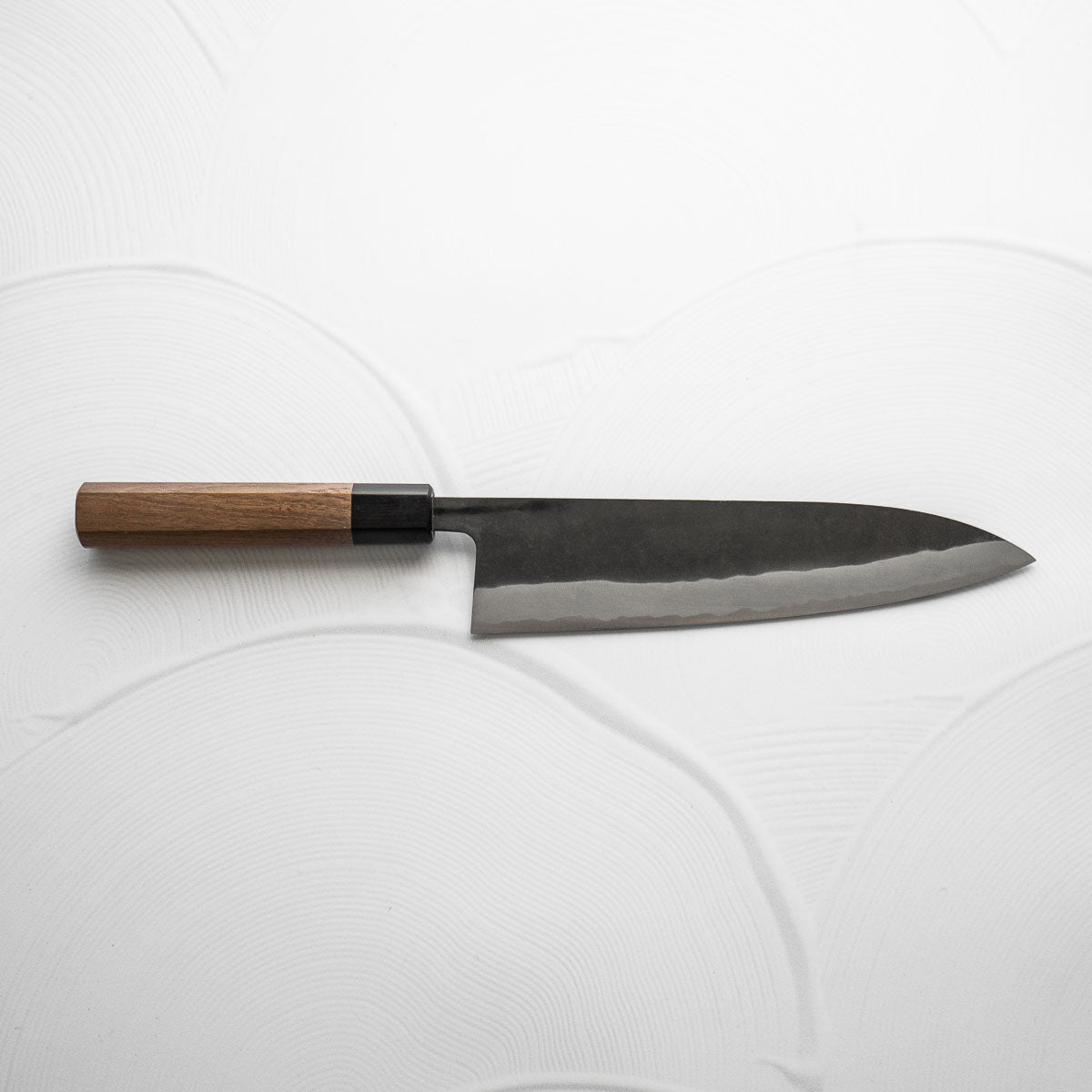 Shiro Kamo Blue Super SS Clad Kurouchi Gyuto 210mm