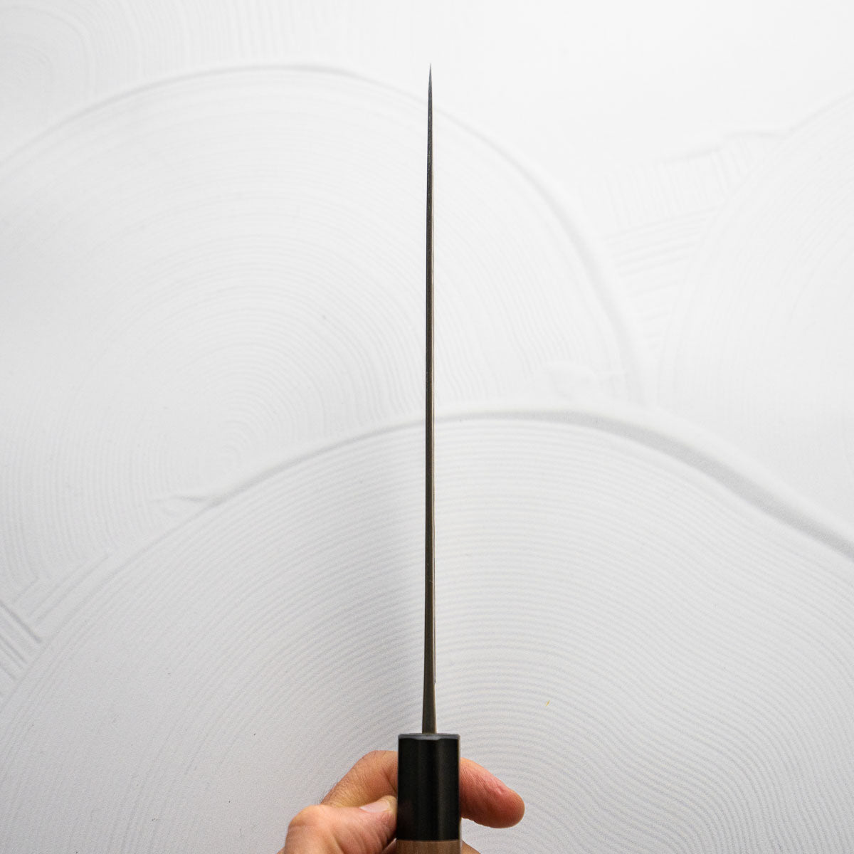Shiro Kamo Blue Super SS Clad Kurouchi Gyuto 210mm