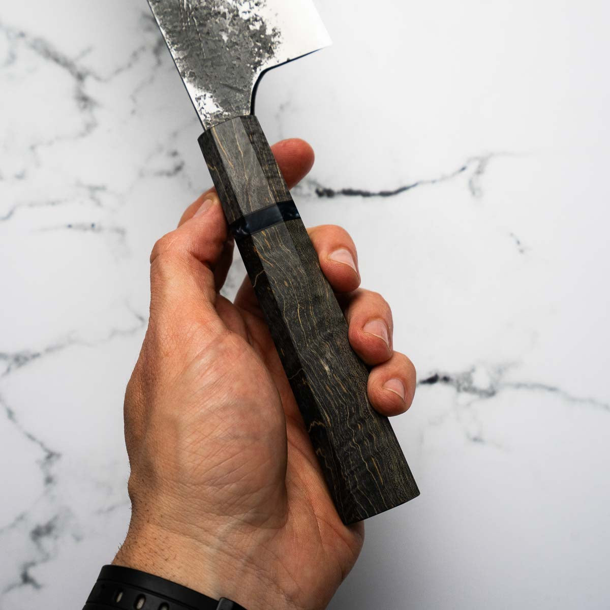Mazaki White 2 Nashiji Gyuto 240mm - Dark Maple