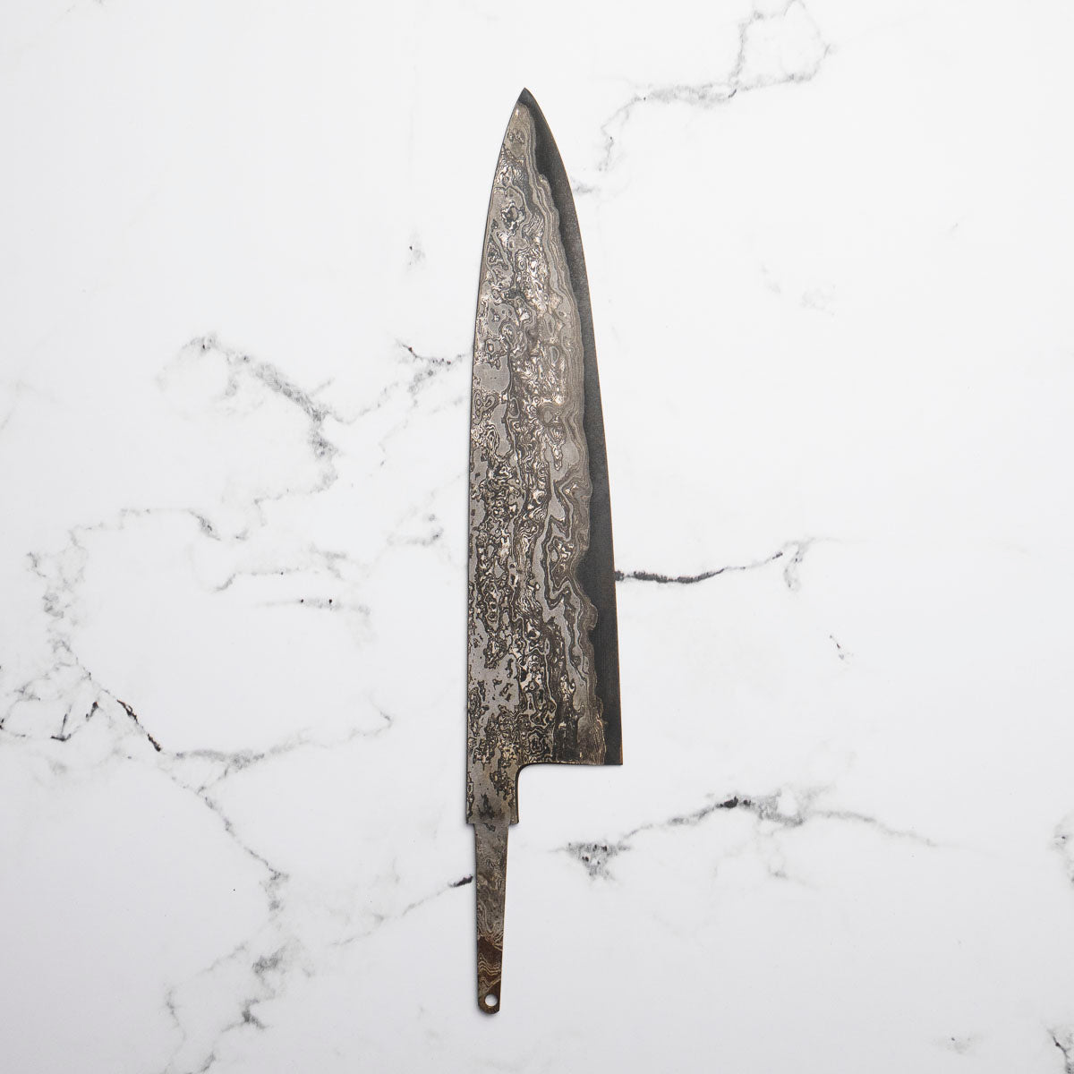 Hiromune Takaba Shirogami Damascus Gyuto 240mm - angled view
