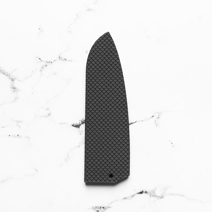 Senzo Black Santoku 167mm - Fitted Saya - Scales