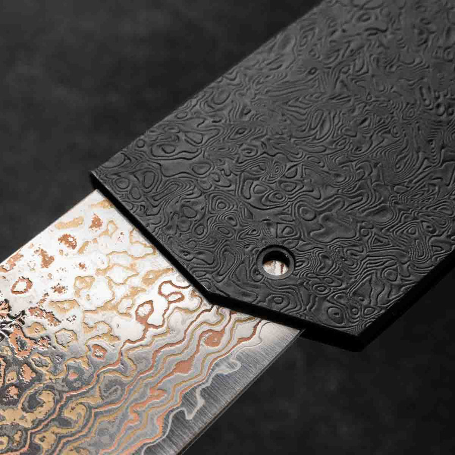 Seido VG10W Rainbow Damascus Petty 135mm - Damascus Fitted Saya