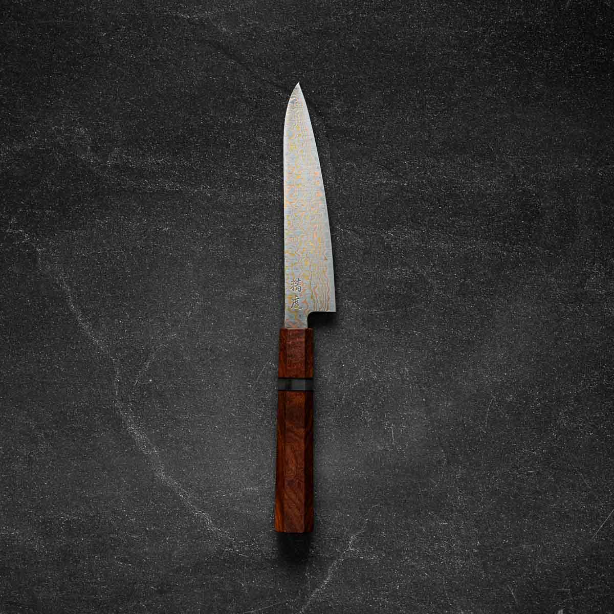 Seido "Niji" VG10W Rainbow Damascus Petty 135mm - Sandalwood