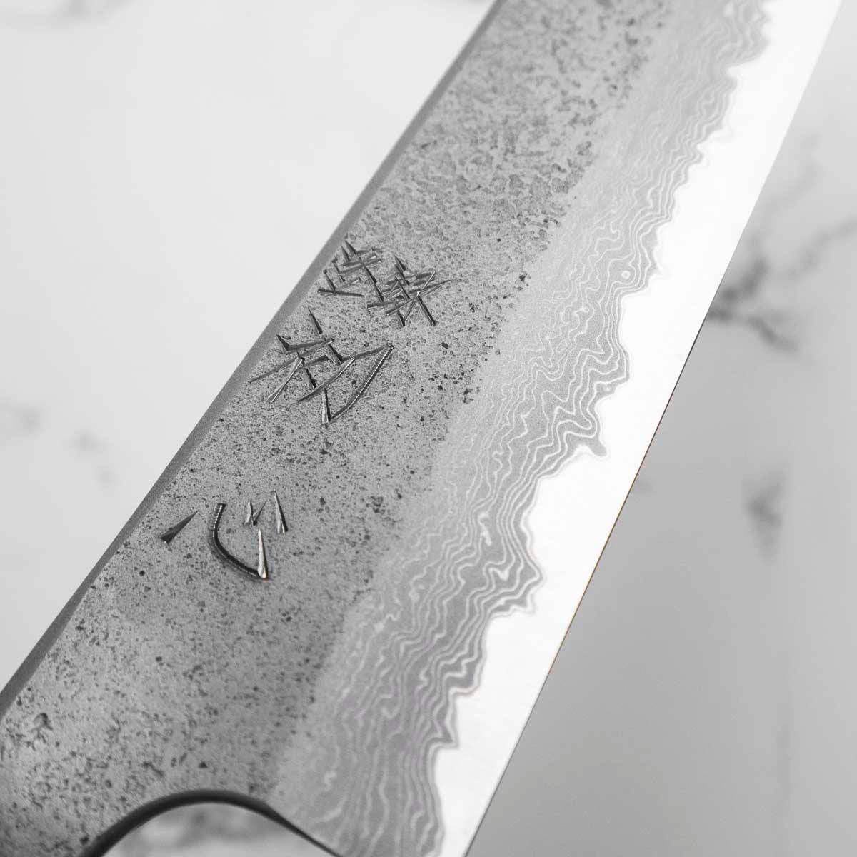 Hatsukokoro Ryusui Blue 2 Damascus Kiritsuke Gyuto 240mm - Ebony