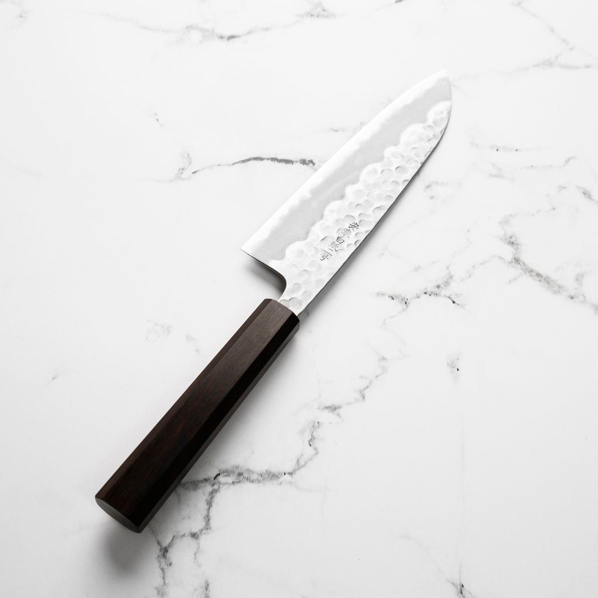 Tsunehisa White 2 Stainless Clad Tsuchime Santoku 165mm - Ebony