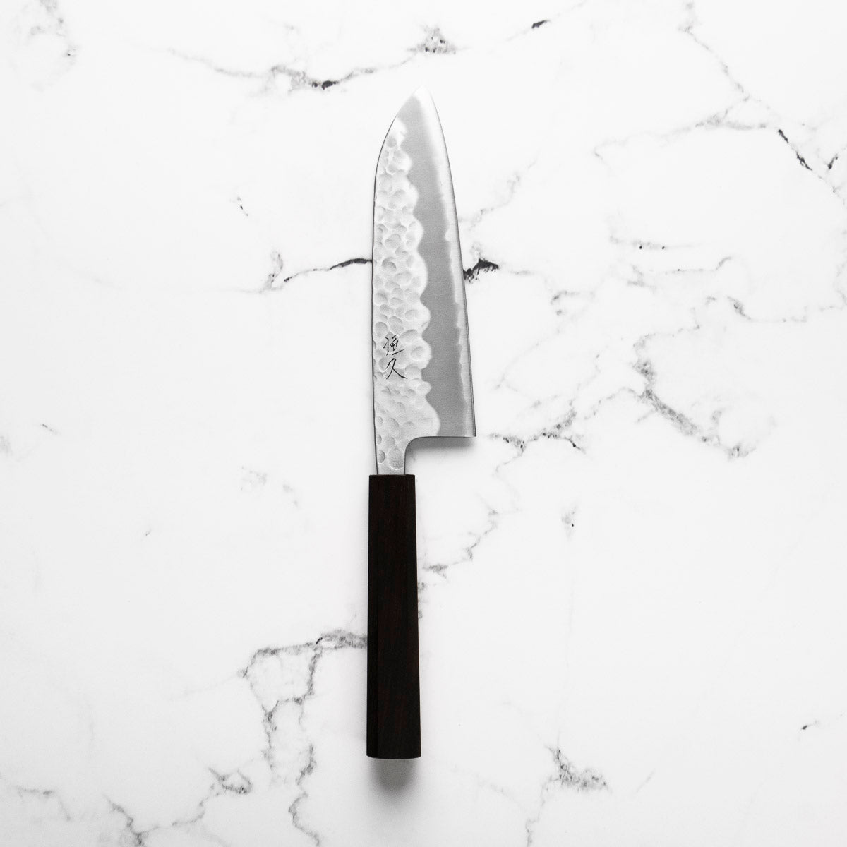 Tsunehisa White 2 Stainless Clad Tsuchime Santoku 165mm - Ebony