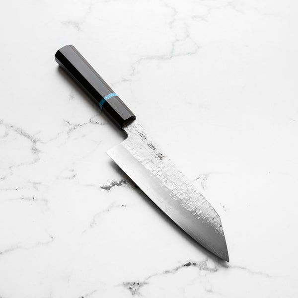 Satoshi Nakagawa Ginsan Tsuchime Bunka 180mm - Ebony Turquoise