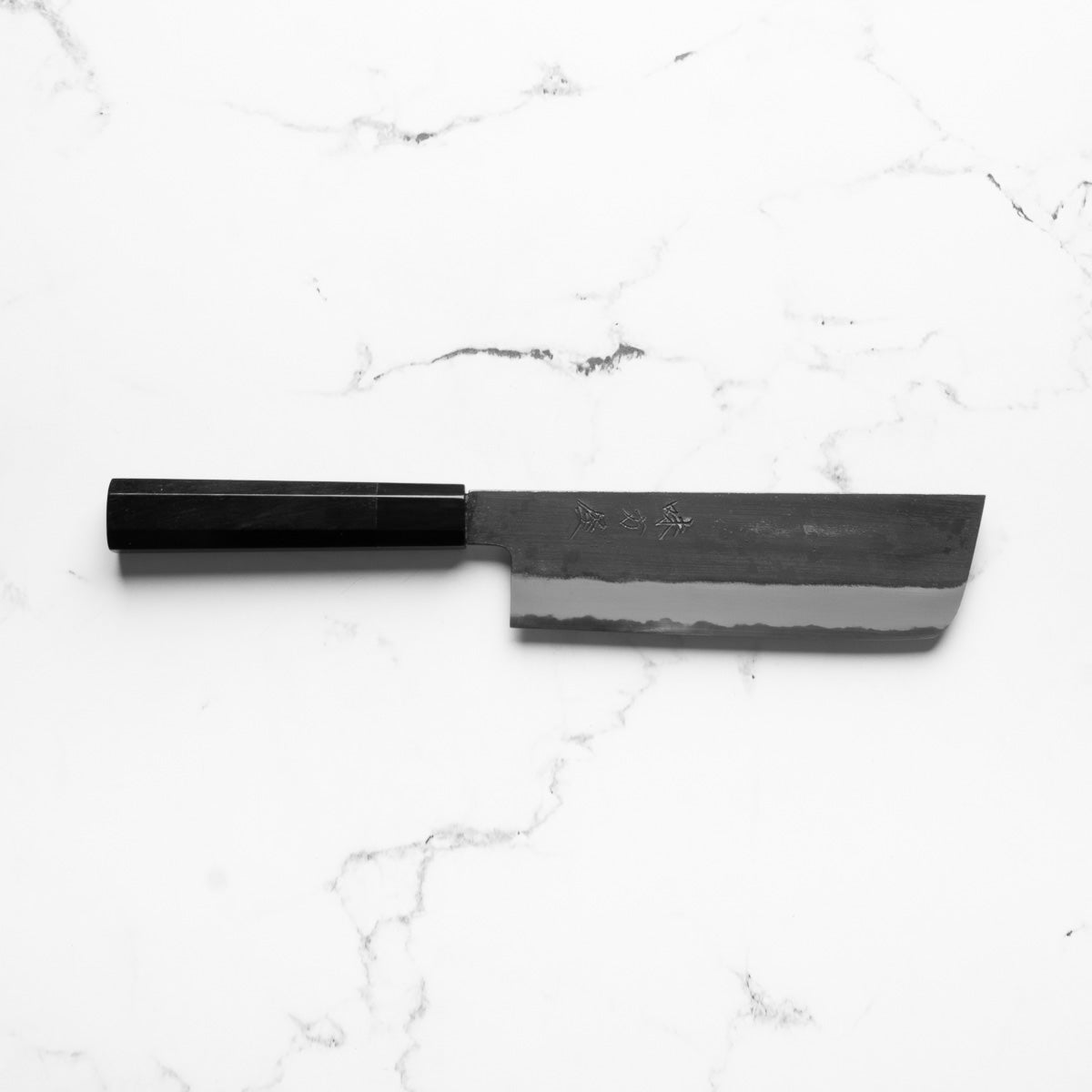 Mutsumi Hinoura Ajikataya White 2 Nakiri 165mm - Ebony / Black Horn