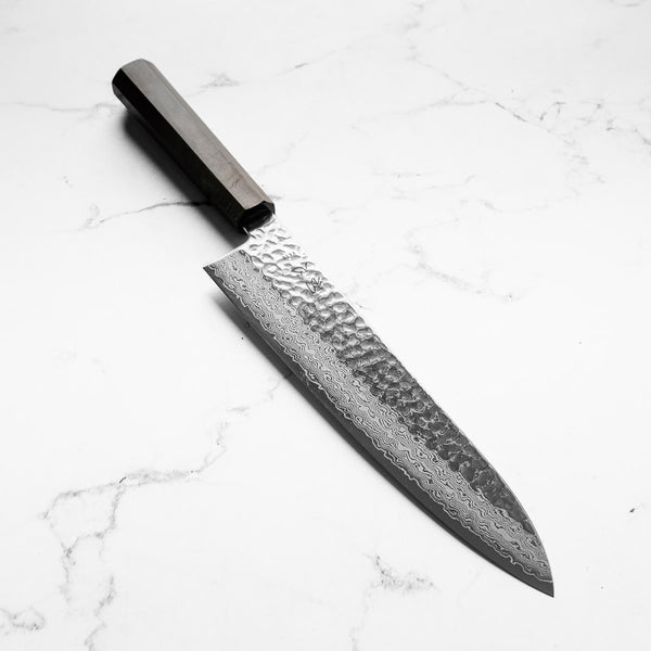 Hatsukokoro Hayabusa VG10 Damascus Tsuchime Gyuto 240mm