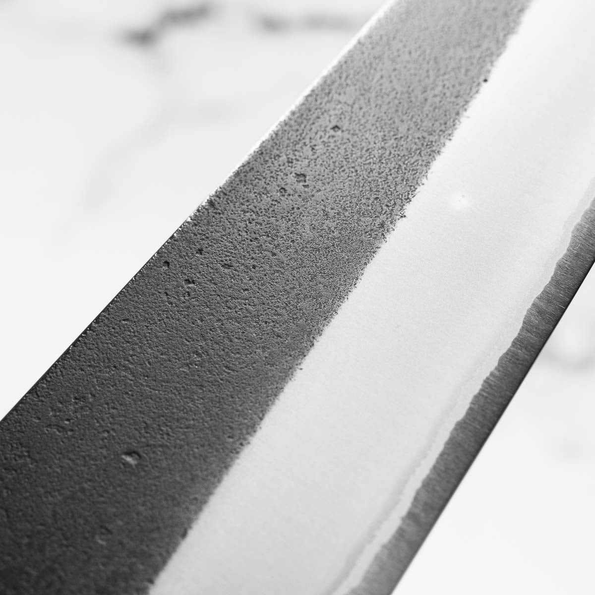 Yoshikane (Hatsukokoro) White 2 Kurouchi Nashiji Stainless Clad Gyuto 240mm - Bubinga