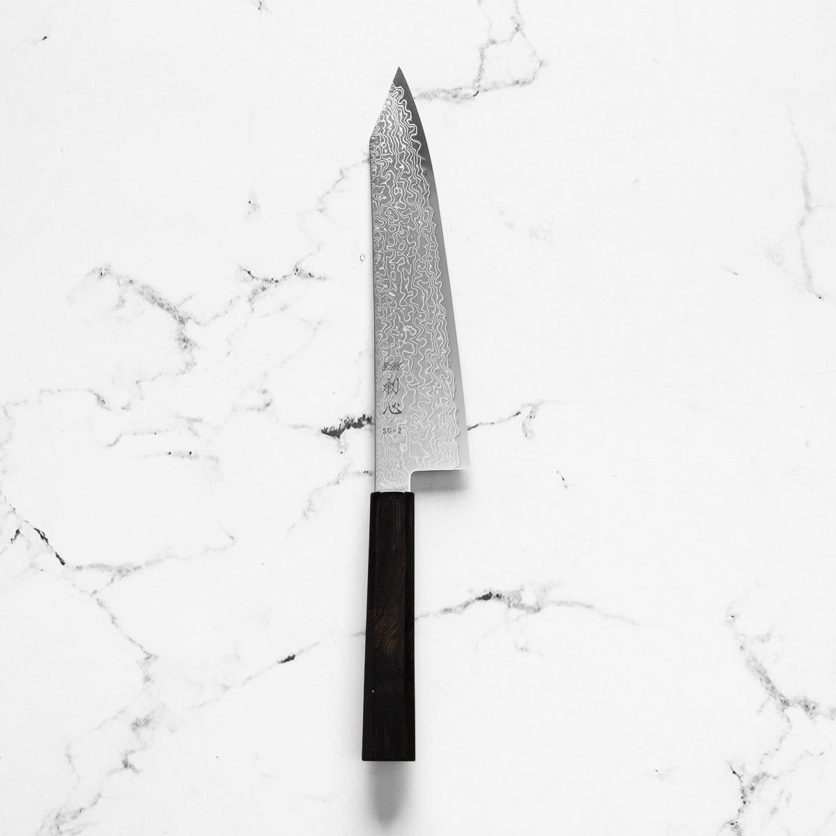 Hatsukokoro Ryuhyo Migaki SG2 Damascus Kiritsuke Gyuto 210mm - Ebony