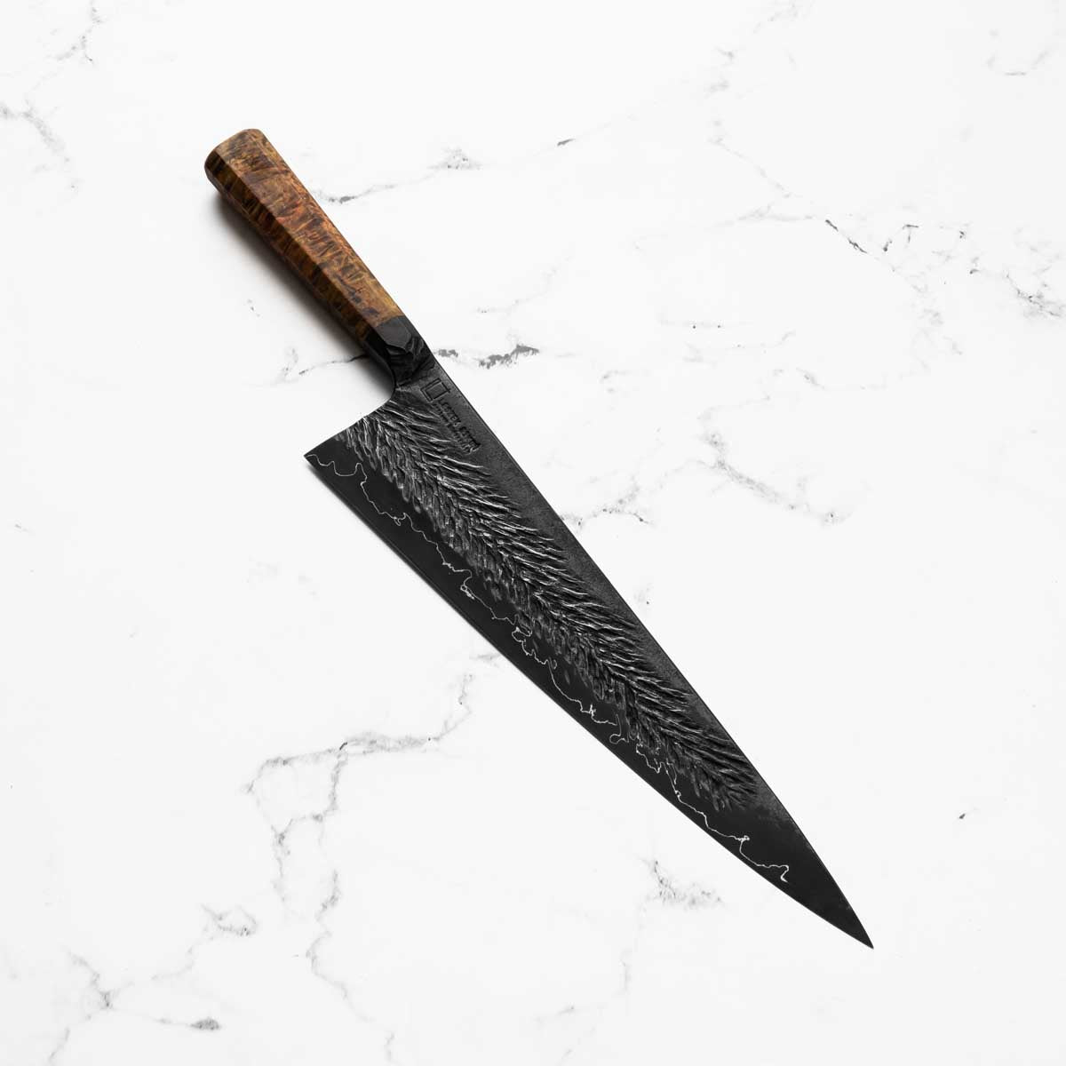 Leszek Sikon Hammer S Grind Gyuto - Dyed Maple