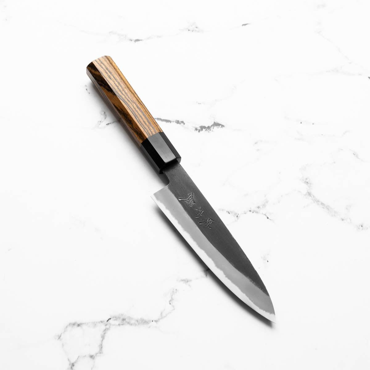 Mutsumi Hinoura Ajikataya White 2 Petty 135mm - Bocote & Black Horn