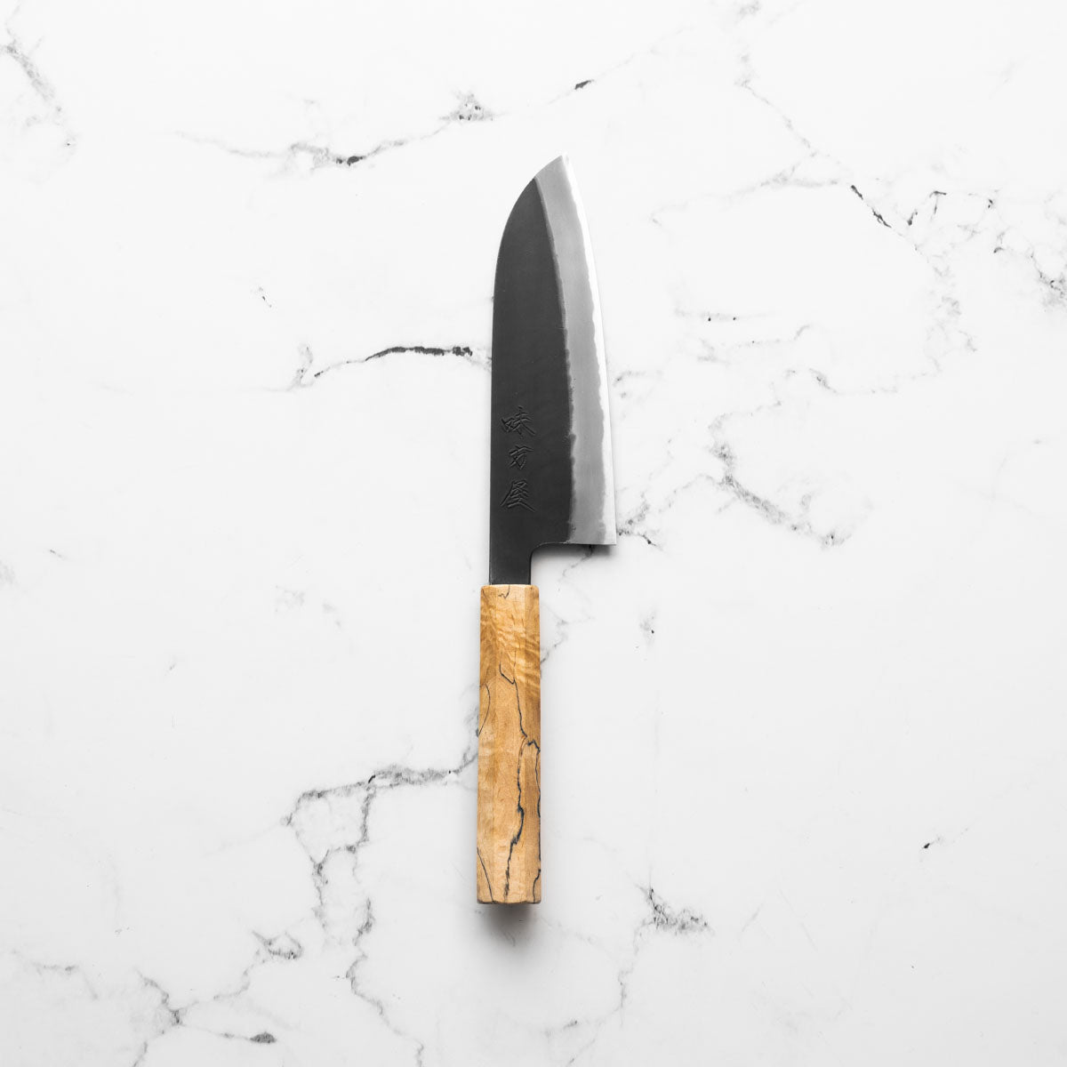Mutsumi Hinoura Ajikataya White 2 Santoku 165mm - Spalted Maple