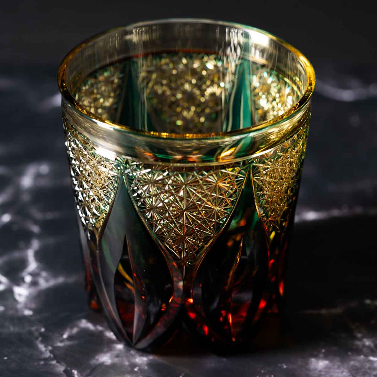 Nemoto Glass Crafts Rock Glass Shizuku Green