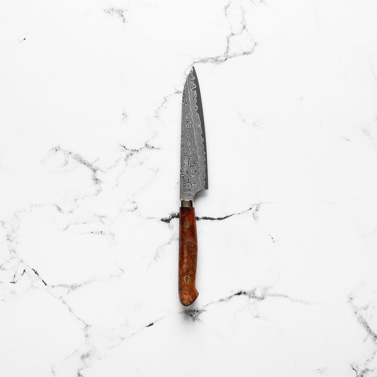 Nigara Hamono "Anmon" SG2 Damascus Petty 150mm - Western Karin Handle
