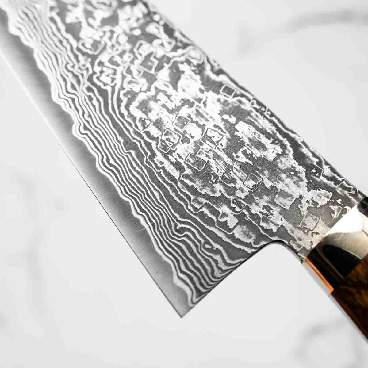 Shigeki Tanaka R2 Damascus Gyuto 180mm - Western Ironwood