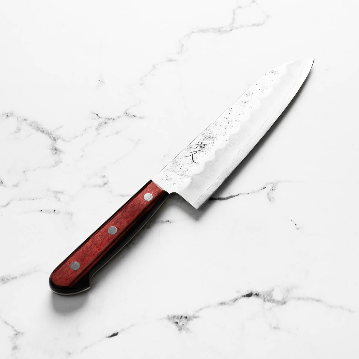 Tsunehisa Ginsan Nashiji Santoku 165mm - Western Handle