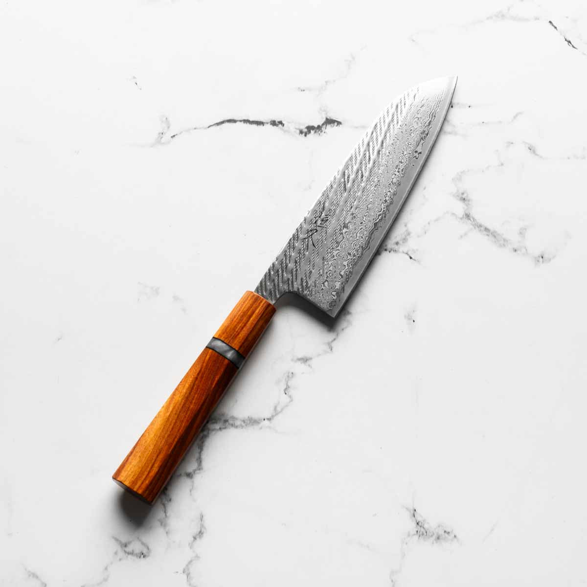 Tsunehisa AUS-10 Nawame Tsuchime Santoku 165mm - Sandalwood