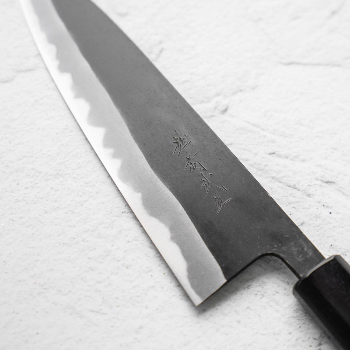 Shiro Kamo Blue 2 Kurouchi Gyuto 210mm