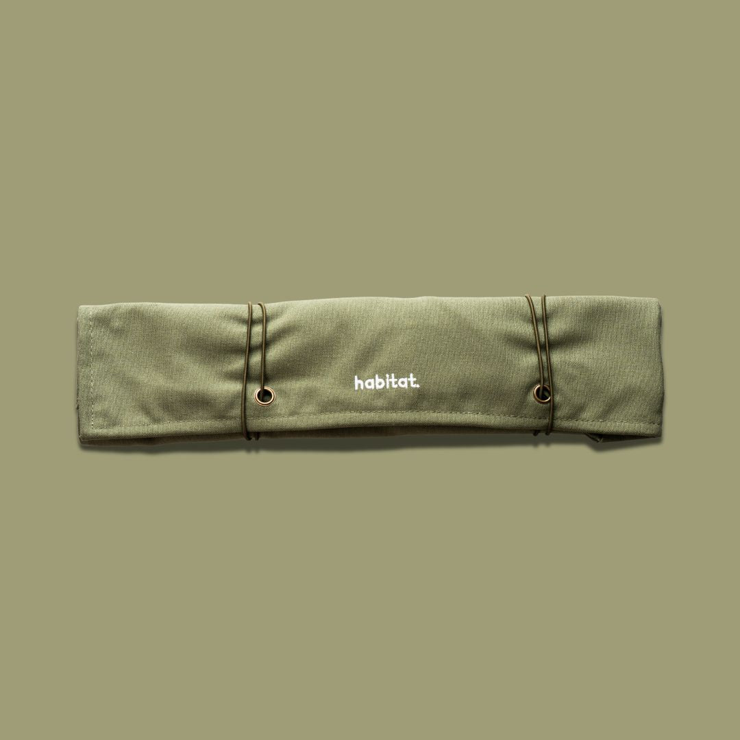 Habitat Canvas Knife Roll - 6 Slot - Dark Green