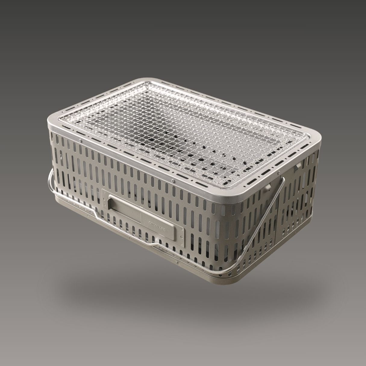 Green Life - Large Tabletop BBQ Grill Double Walled - Light Grey