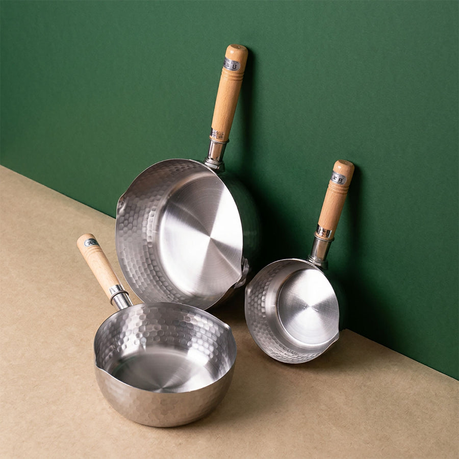 Yoshikawa Stainless Yukihira 3 Pan Bundle - 14cm, 18cm, 22cm (No Lid)