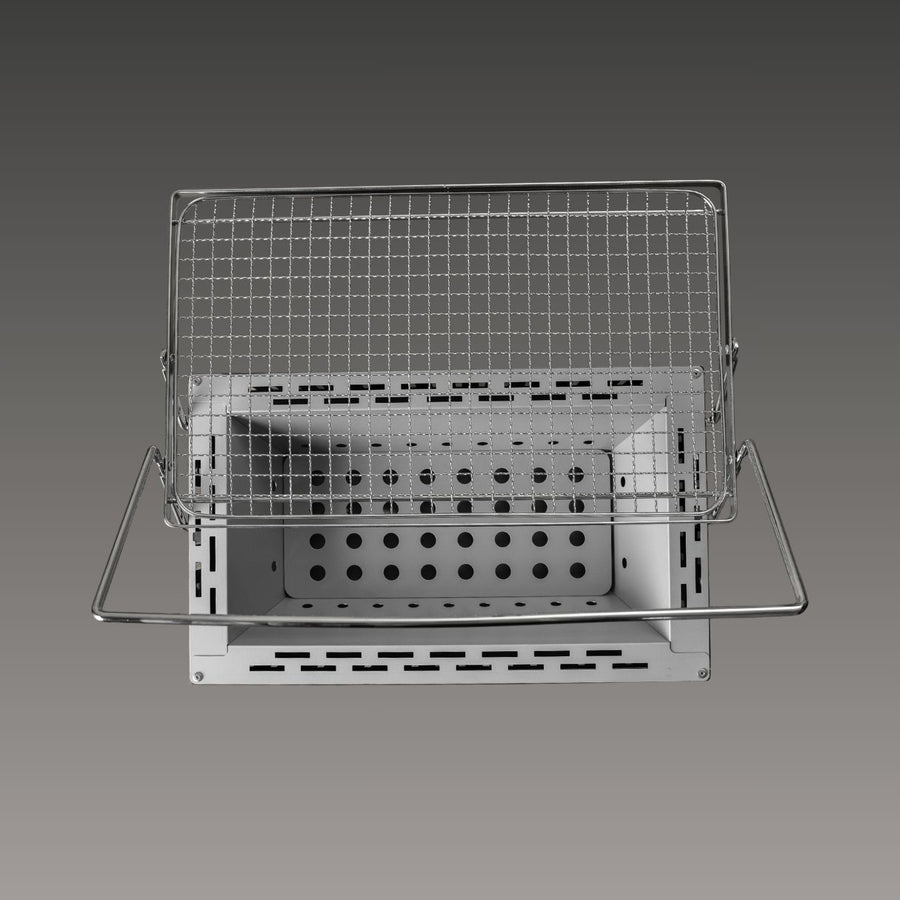 Green Life - Tabletop BBQ Grill Double Walled Liftable Grill - Grey