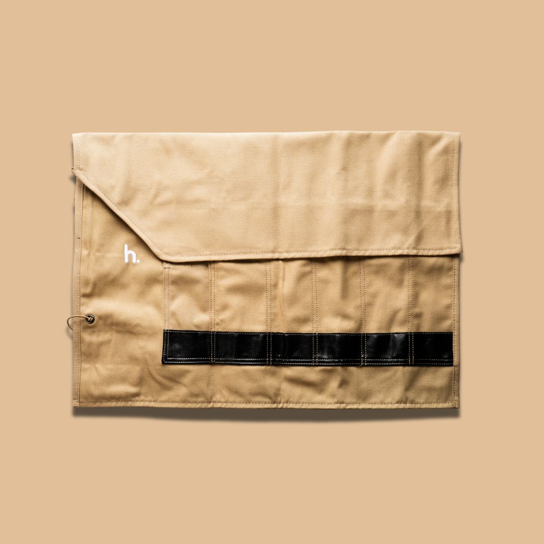 Habitat Canvas Knife Roll - 6 Slot - Tan