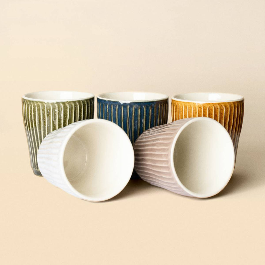 Cup Set — Mino Ware Sogime Gosai (Set of 5)