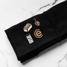 Habitat Canvas Knife Roll - 6 Slot - Black With Enamel Pins