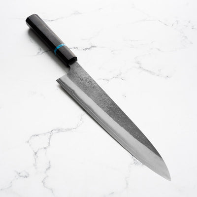 Yoshikane (Hatsukokoro) SKD Nashiji Gyuto 240mm - Ebony Turquoise